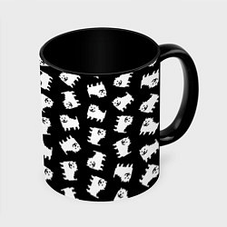 Кружка 3D Annoying dog pattern - Undertale, цвет: 3D-белый + черный