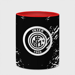 Кружка 3D Inter белые штрихи красок, цвет: 3D-белый + красный — фото 2