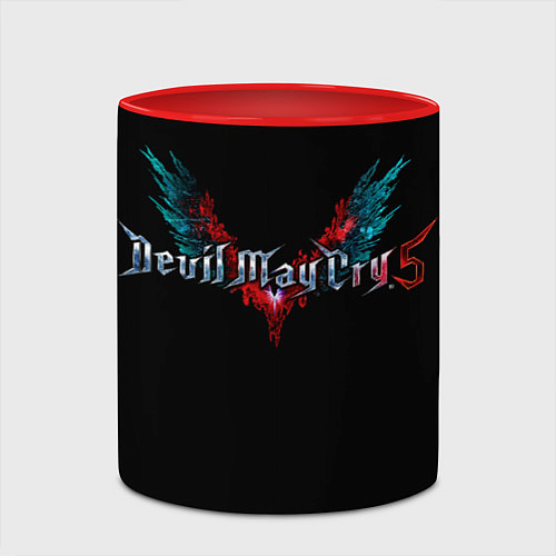 Кружка цветная Devil may cry 5 лого / 3D-Белый + красный – фото 2