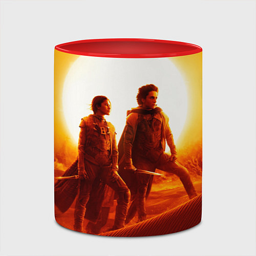 Кружка цветная Пол Атрейдес и Чани Dune part two / 3D-Белый + красный – фото 2