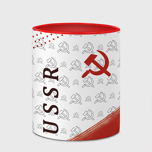 Кружка цветная СССР / 3D-Белый + красный – фото 2