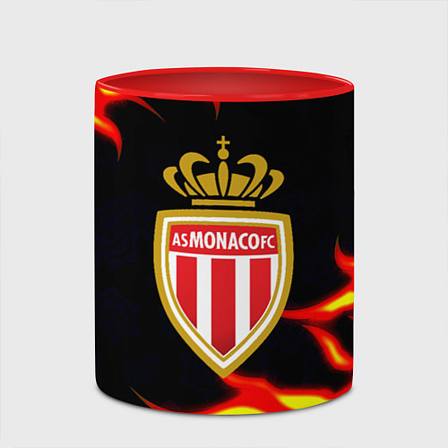 Кружка цветная Монако огненный фон текстура / 3D-Белый + красный – фото 2