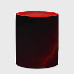 Кружка 3D Красная молния на черном, цвет: 3D-белый + красный — фото 2