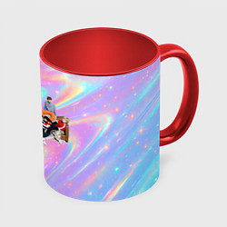 Кружка 3D BTS группа на диване, цвет: 3D-белый + красный