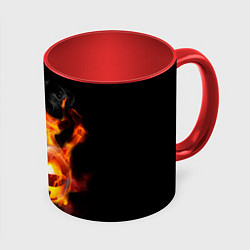 Кружка 3D Горящая тыква джек, цвет: 3D-белый + красный