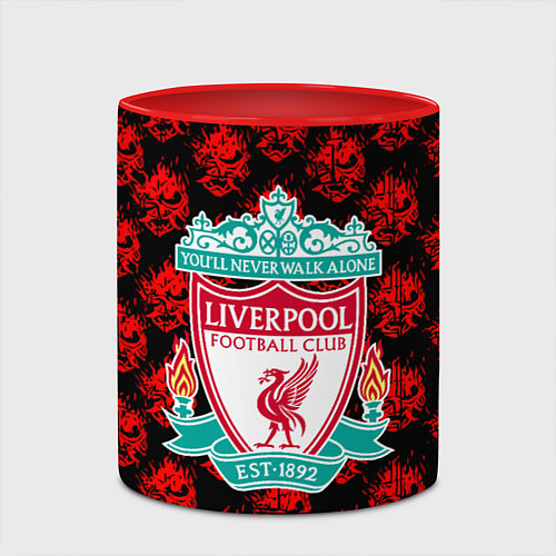 Кружка цветная Liverpool samurai / 3D-Белый + красный – фото 2