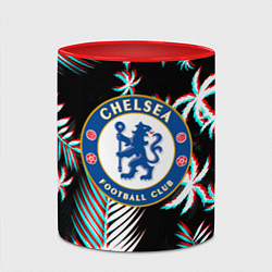 Кружка 3D Chelsea тропики глитч текстура, цвет: 3D-белый + красный — фото 2