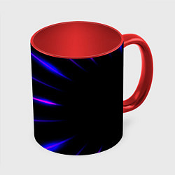Кружка 3D Color black neon stripes, цвет: 3D-белый + красный