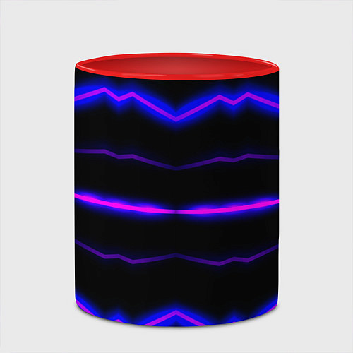 Кружка цветная Color multicoloured neon stripes / 3D-Белый + красный – фото 2