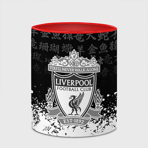 Кружка цветная Liverpool японские символы краски / 3D-Белый + красный – фото 2