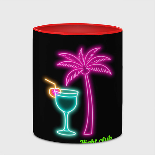 Кружка цветная Night club / 3D-Белый + красный – фото 2