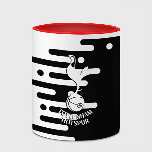 Кружка цветная Тоттенхэм Хотспур геометрия / 3D-Белый + красный – фото 2