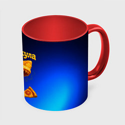 Кружка 3D Пиццакула - акула из пиццы, цвет: 3D-белый + красный