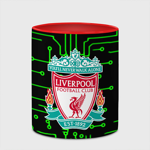 Кружка цветная Liverpool плата текстура / 3D-Белый + красный – фото 2