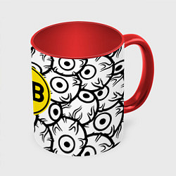 Кружка 3D Borussia глаза текстура, цвет: 3D-белый + красный