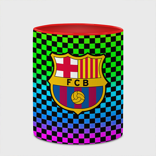 Кружка цветная Barcelona gradient neon / 3D-Белый + красный – фото 2