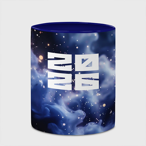 Кружка цветная 2026 синяя дымка с искрами / 3D-Белый + синий – фото 2