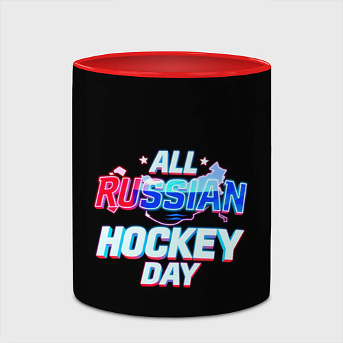Кружка цветная Hockey day / 3D-Белый + красный – фото 2