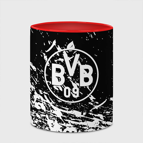 Кружка цветная Borussia белые краски / 3D-Белый + красный – фото 2