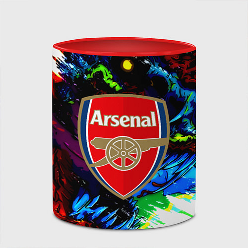 Кружка цветная Arsenal monster / 3D-Белый + красный – фото 2