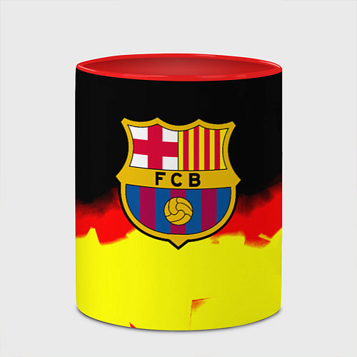 Кружка цветная Borussia абстракция золото геометрия / 3D-Белый + красный – фото 2