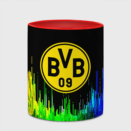 Кружка цветная Borussia градиент текстура / 3D-Белый + красный – фото 2