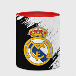 Кружка 3D Real Madrid текстура штрихи, цвет: 3D-белый + красный — фото 2