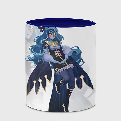 Кружка цветная Стиль хохлома: Сирин / 3D-Белый + синий – фото 2