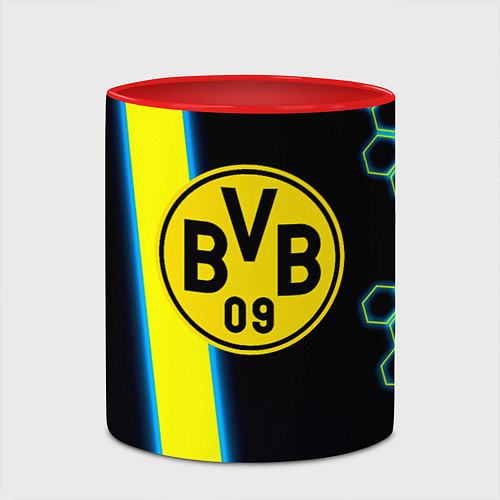 Кружка цветная Borussia соты броня / 3D-Белый + красный – фото 2