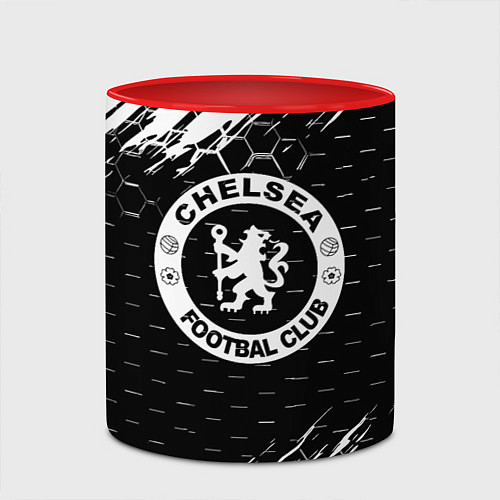 Кружка цветная Chelsea штрихи красок текстура / 3D-Белый + красный – фото 2