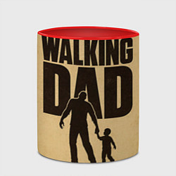 Кружка 3D The walking dad - каламбур, цвет: 3D-белый + красный — фото 2