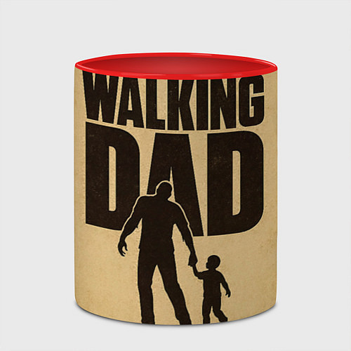 Кружка цветная The walking dad - каламбур / 3D-Белый + красный – фото 2