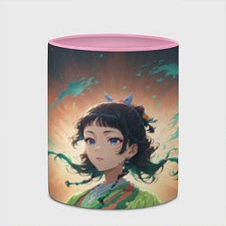 Кружка 3D Маомао на фоне облаков, цвет: 3D-белый + розовый — фото 2