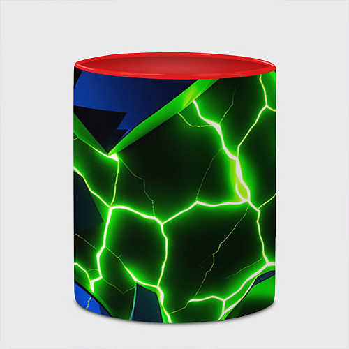 Кружка цветная Neon green glow / 3D-Белый + красный – фото 2