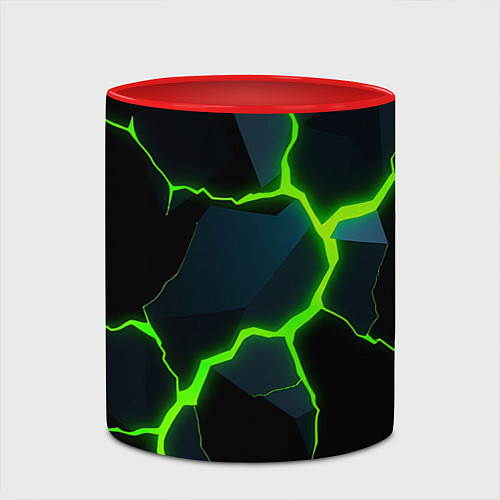 Кружка цветная Glow green neon / 3D-Белый + красный – фото 2