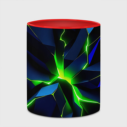 Кружка цветная Neon green glow / 3D-Белый + красный – фото 2