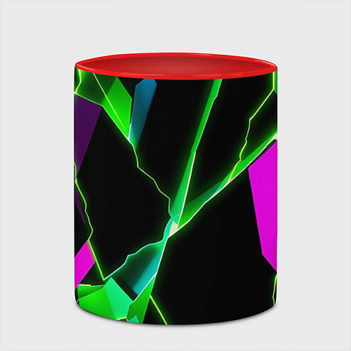 Кружка цветная Neon multicolored glow / 3D-Белый + красный – фото 2
