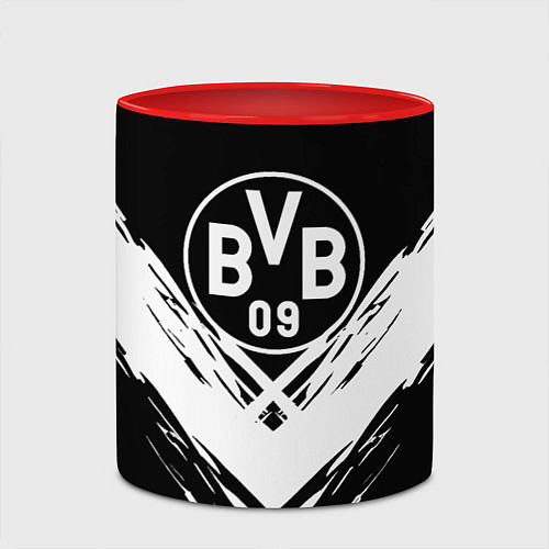 Кружка цветная Borussia белые краски линии / 3D-Белый + красный – фото 2