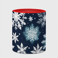 Кружка 3D Снежное небо, цвет: 3D-белый + красный — фото 2