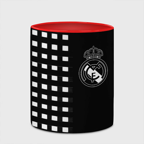 Кружка цветная Real Madrid клетка / 3D-Белый + красный – фото 2