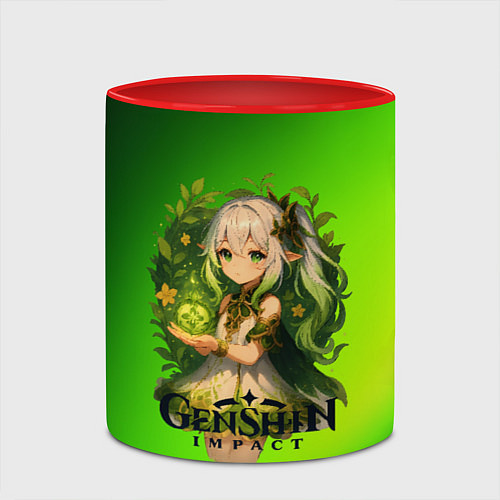 Кружка цветная Нахида Genshin Impact / 3D-Белый + красный – фото 2