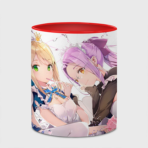Кружка цветная Горничные Fate / 3D-Белый + красный – фото 2