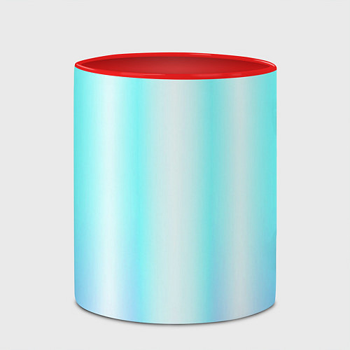 Кружка цветная Neon white blue lines / 3D-Белый + красный – фото 2