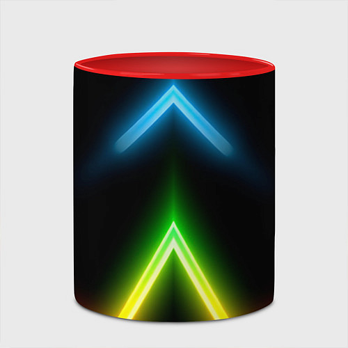 Кружка цветная Neon multicolored lines / 3D-Белый + красный – фото 2