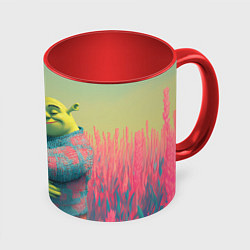 Кружка цветная Принцесса Фиона и Шрек обнимаются