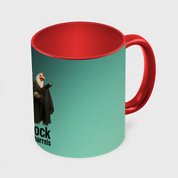 Кружка 3D Петухи - карты деньги два ствола, цвет: 3D-белый + красный