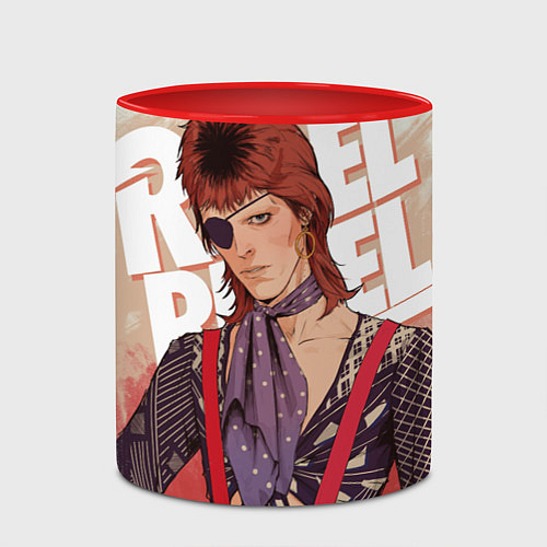 Кружка цветная David Bowie Rebel Rebel / 3D-Белый + красный – фото 2