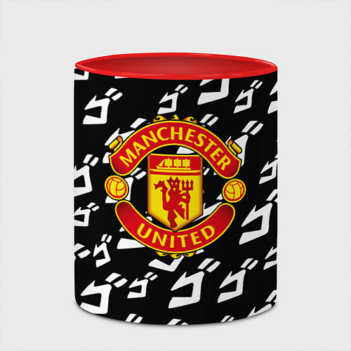 Кружка цветная Манчестер Юнайтед x Jojo anime / 3D-Белый + красный – фото 2
