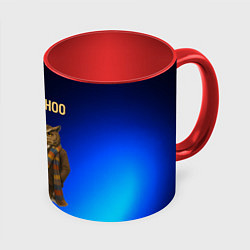 Кружка 3D Doctor Hoo сова у телефонной будки, цвет: 3D-белый + красный