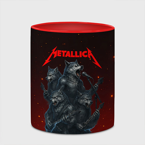 Кружка цветная Metallica в виде волков / 3D-Белый + красный – фото 2
